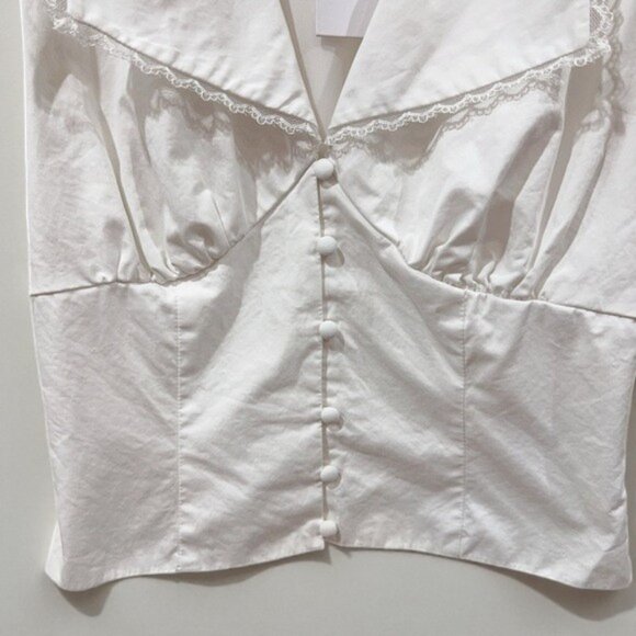 NWT ASTR Maiden Cotton Short Puff Sleeve Top One Size - Picture 3 of 8